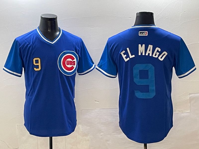 Men Chicago Cubs #9 EL Mago Blue Fashion Game 2025 Nike MLB Jersey style 1